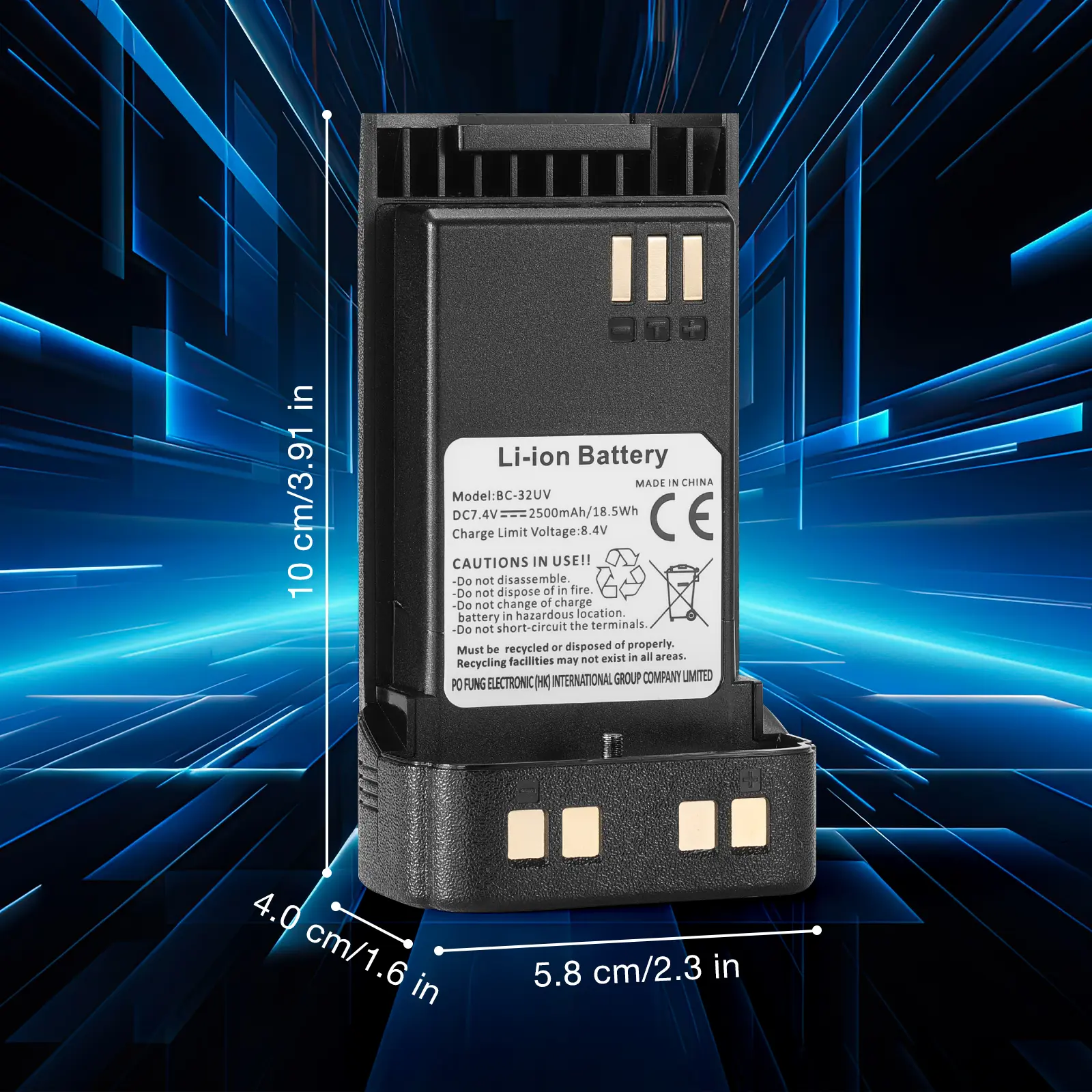 Battery 2500mAh for DM-32UV & UV-32 with USB-C Port - Image 4