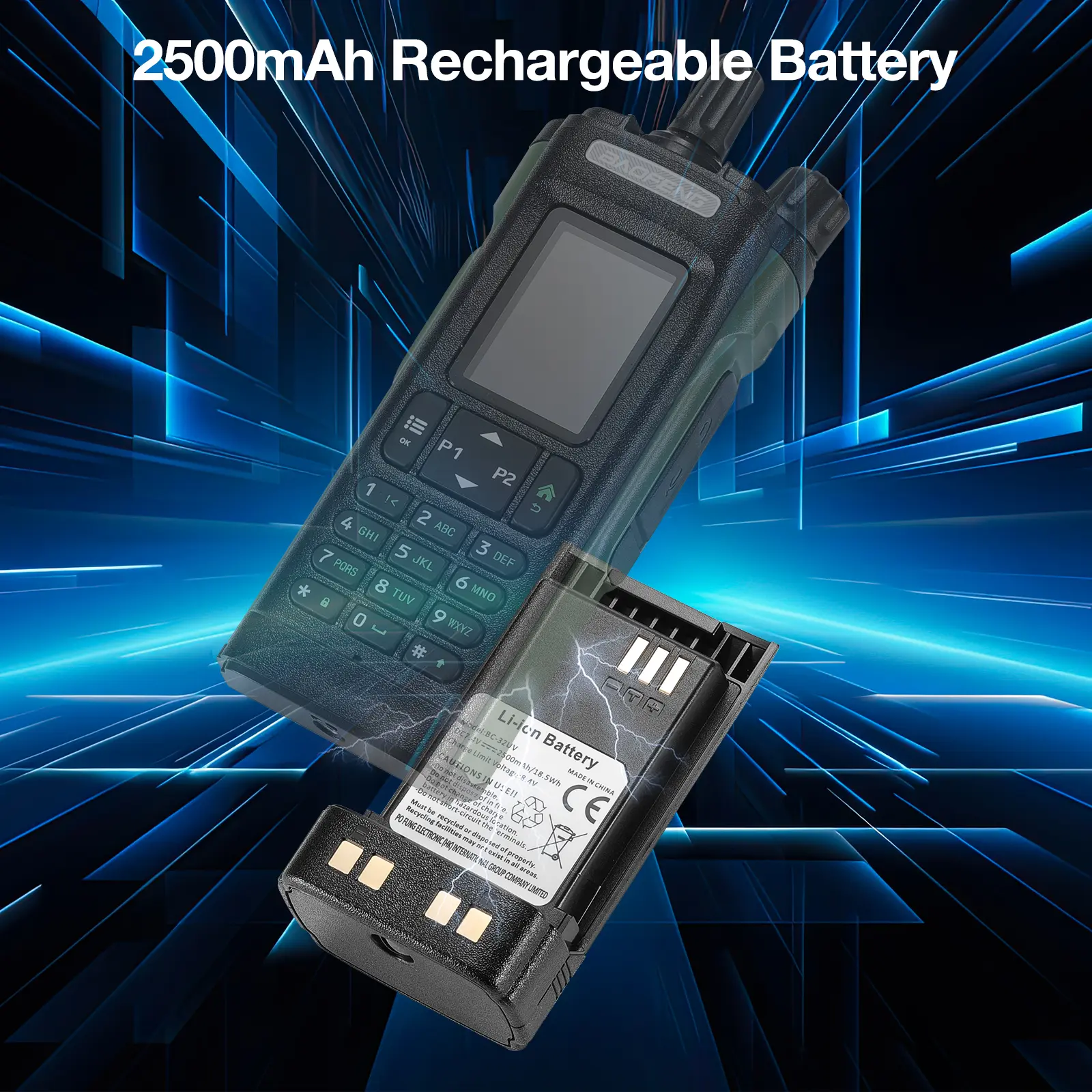Battery 2500mAh for DM-32UV & UV-32 with USB-C Port - Image 5
