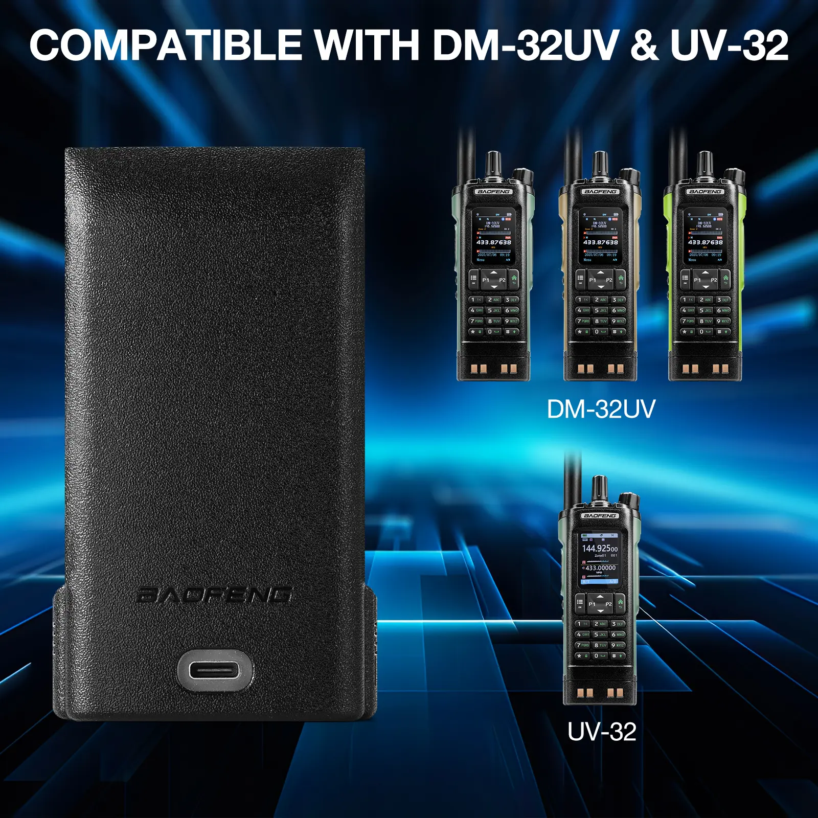 Battery 2500mAh for DM-32UV & UV-32 with USB-C Port - Image 6