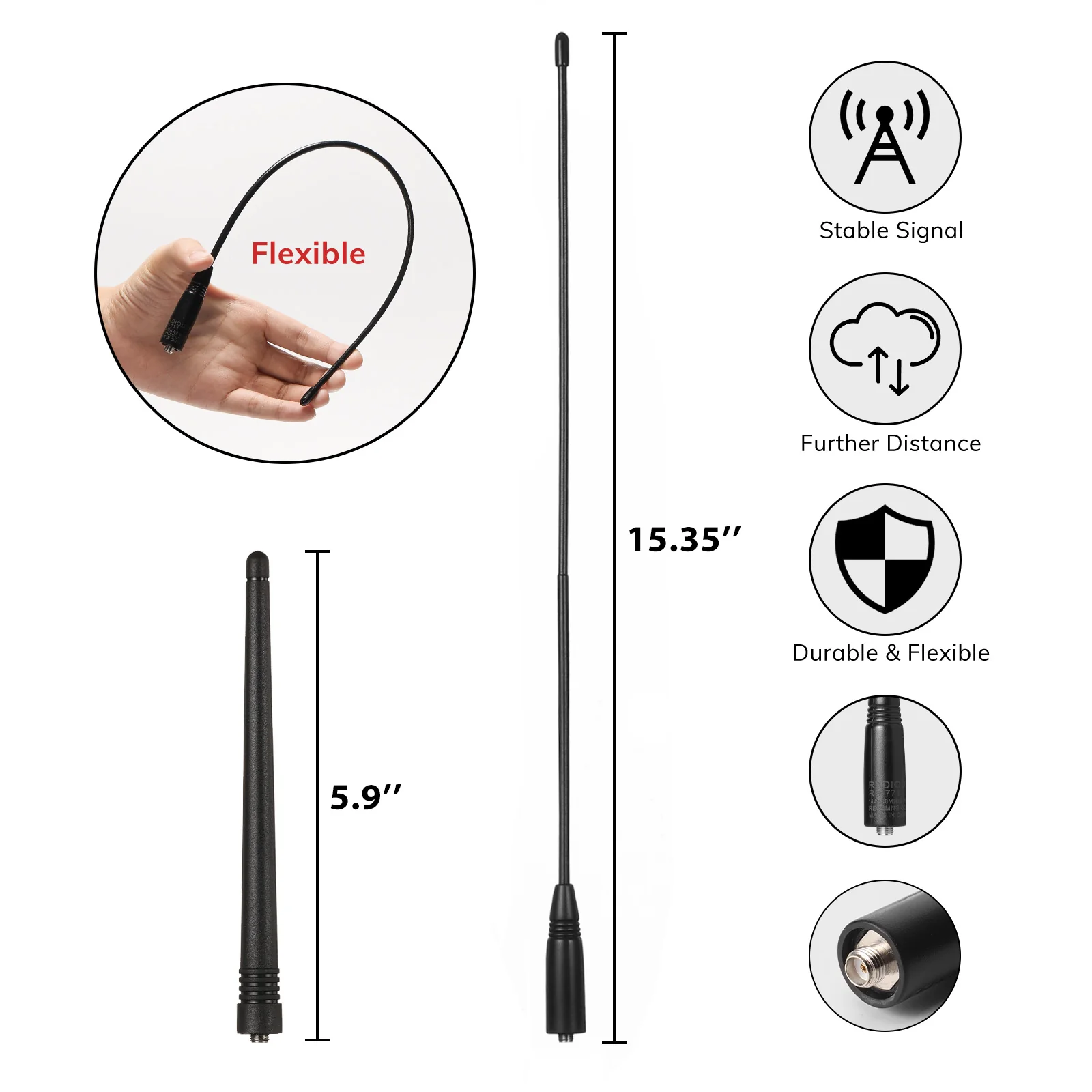 GM-15 PRO 5W GMRS Radio [Long Antenna Set] - Image 8