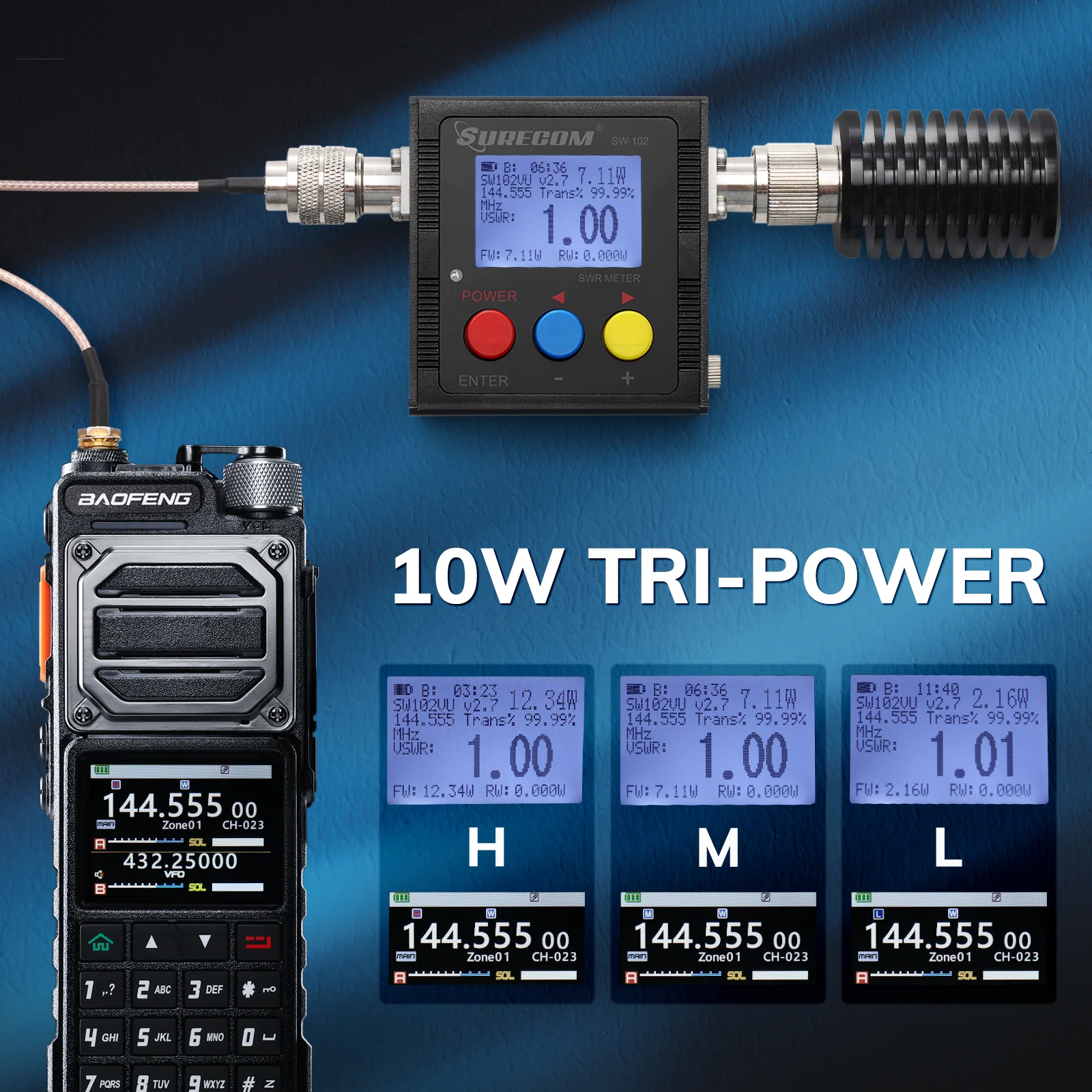 UV-25 Plus 10W Tri-Power GPS Radio - Image 4